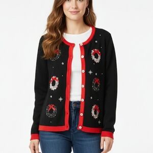 Nouveaux  Christmas holiday  cardigan sweater size S